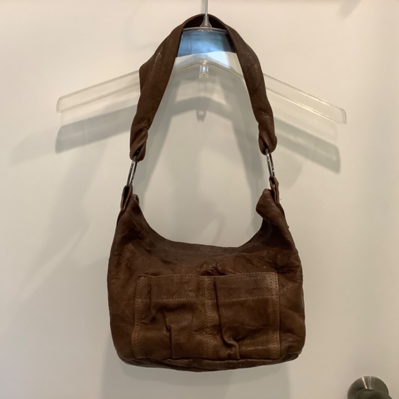 TYLIE MALIBU distressed brown leather hobo bag - Picture 2 of 15